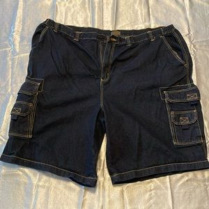 Men’s Big & Tall Boulder Creek Side Elastic Denim Cargo Shorts Size 54